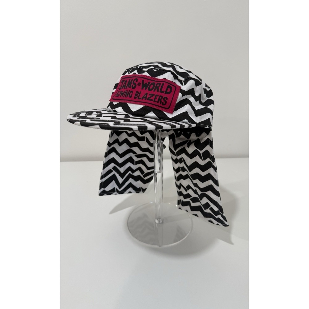 Rowing Blazers x Jams World Black and White Chevron-patterned Hat Cap